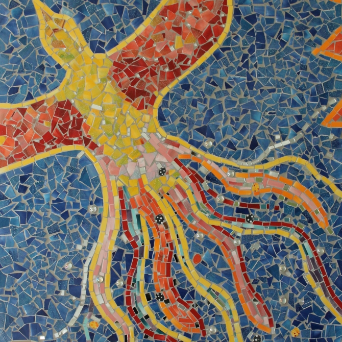 jules Émond school, Quebec. - 2015. Detail from the mosaic. Theme: 