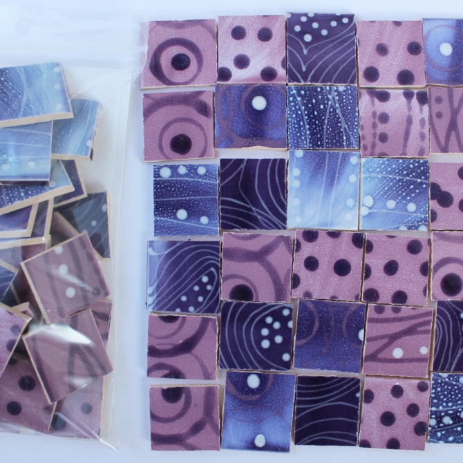 Materials / Patterned Tiles / Cold colors / Violet patchwork pack